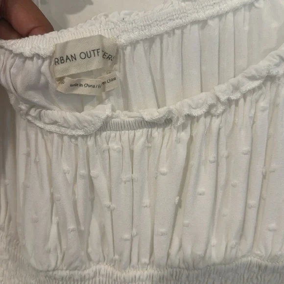 URBAN OUTFITTERS Rosie Smocked Tiered Ruffle Romper In White - Picture 3 of 5